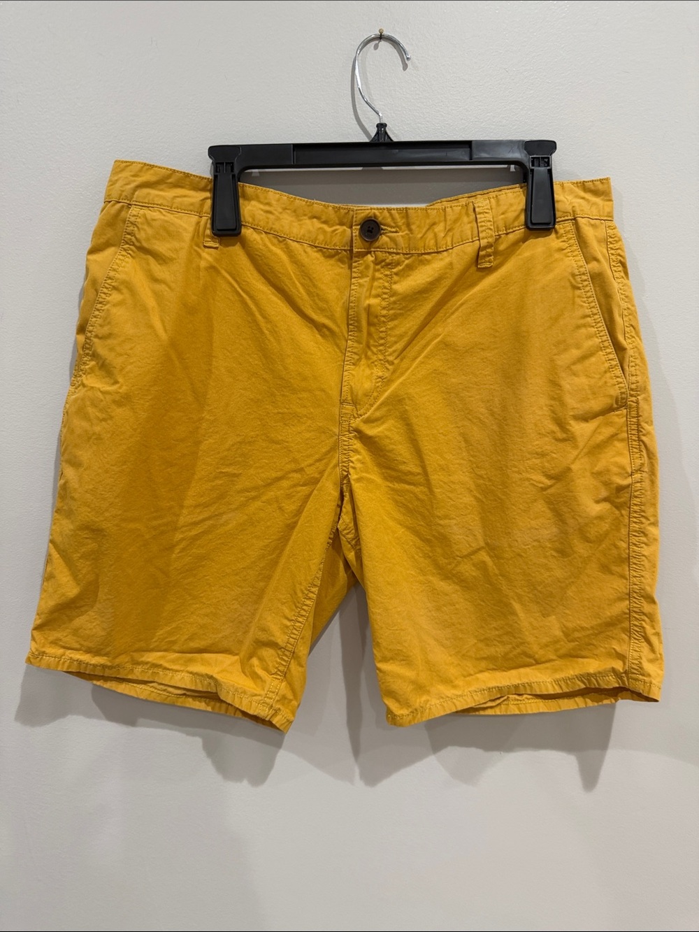 Timberland Men's Mustard Yellow Flat Front Shorts